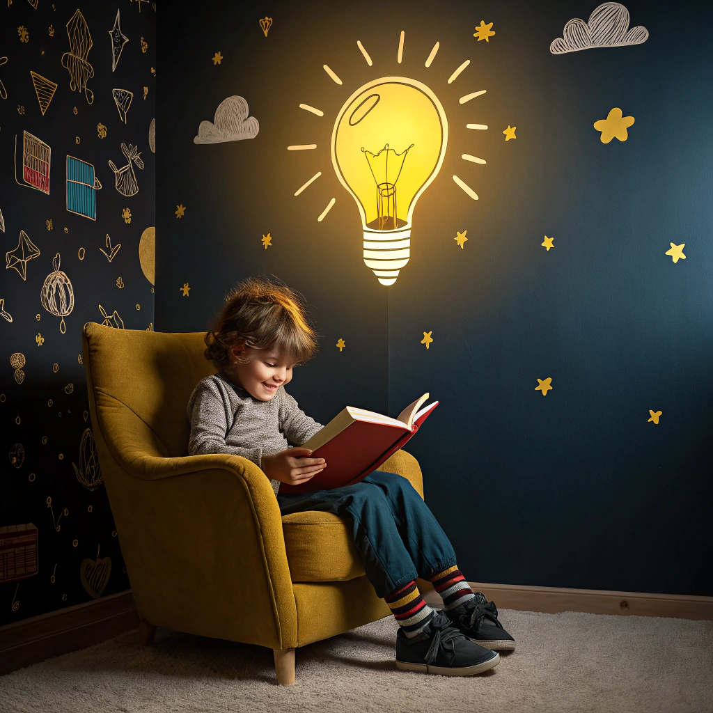 Illustration cartoon lumineuse d'un feu de bois joyeux et bienveillant crépitant dans un foyer chaleureux