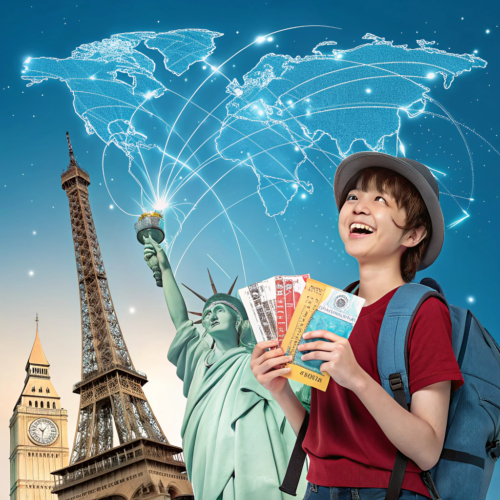 Illustration cartoon d'un jeune adolescent courageux tenant un carnet précieux au crépuscule