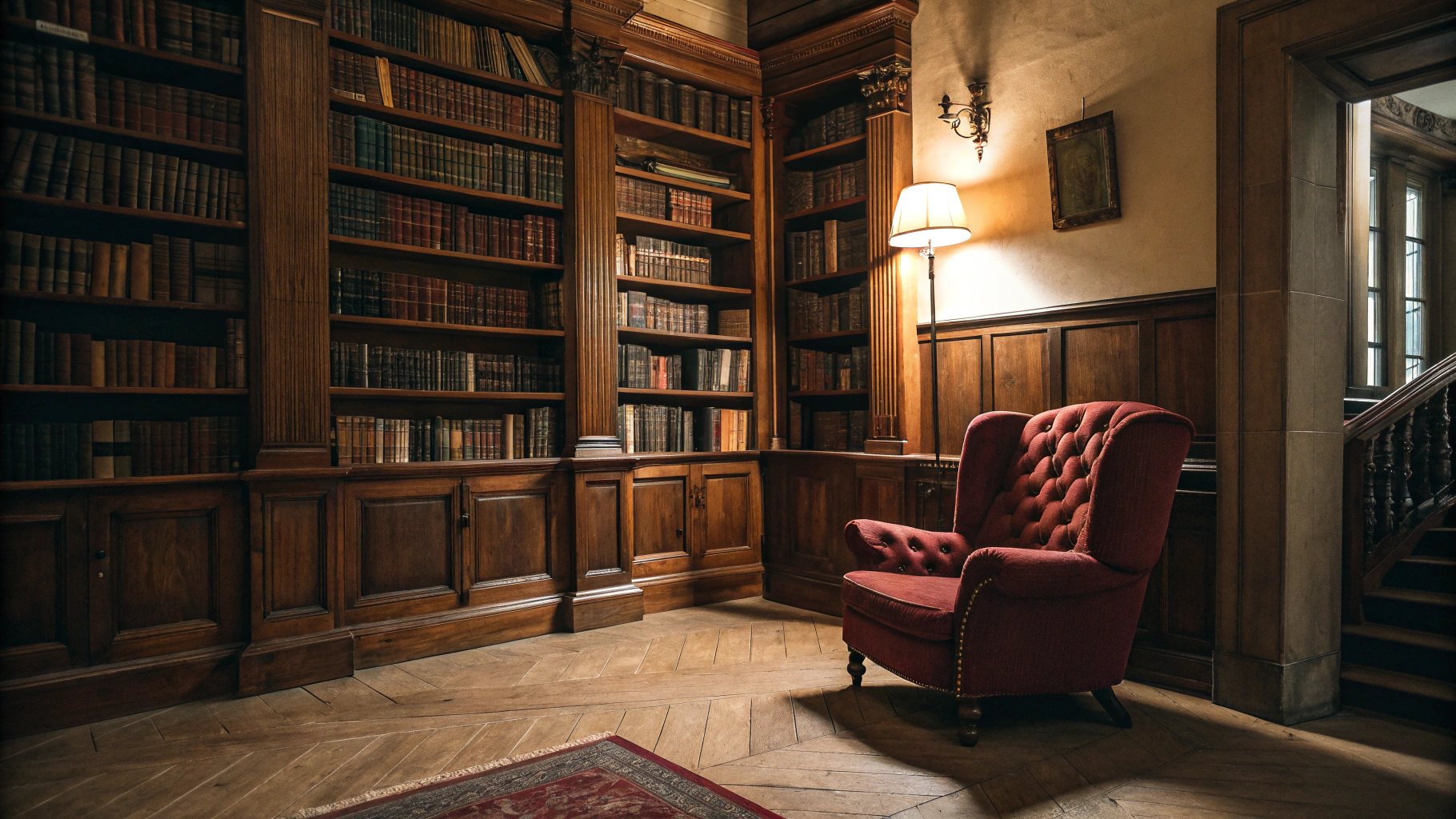 Mur de bibliothèque rempli de livres