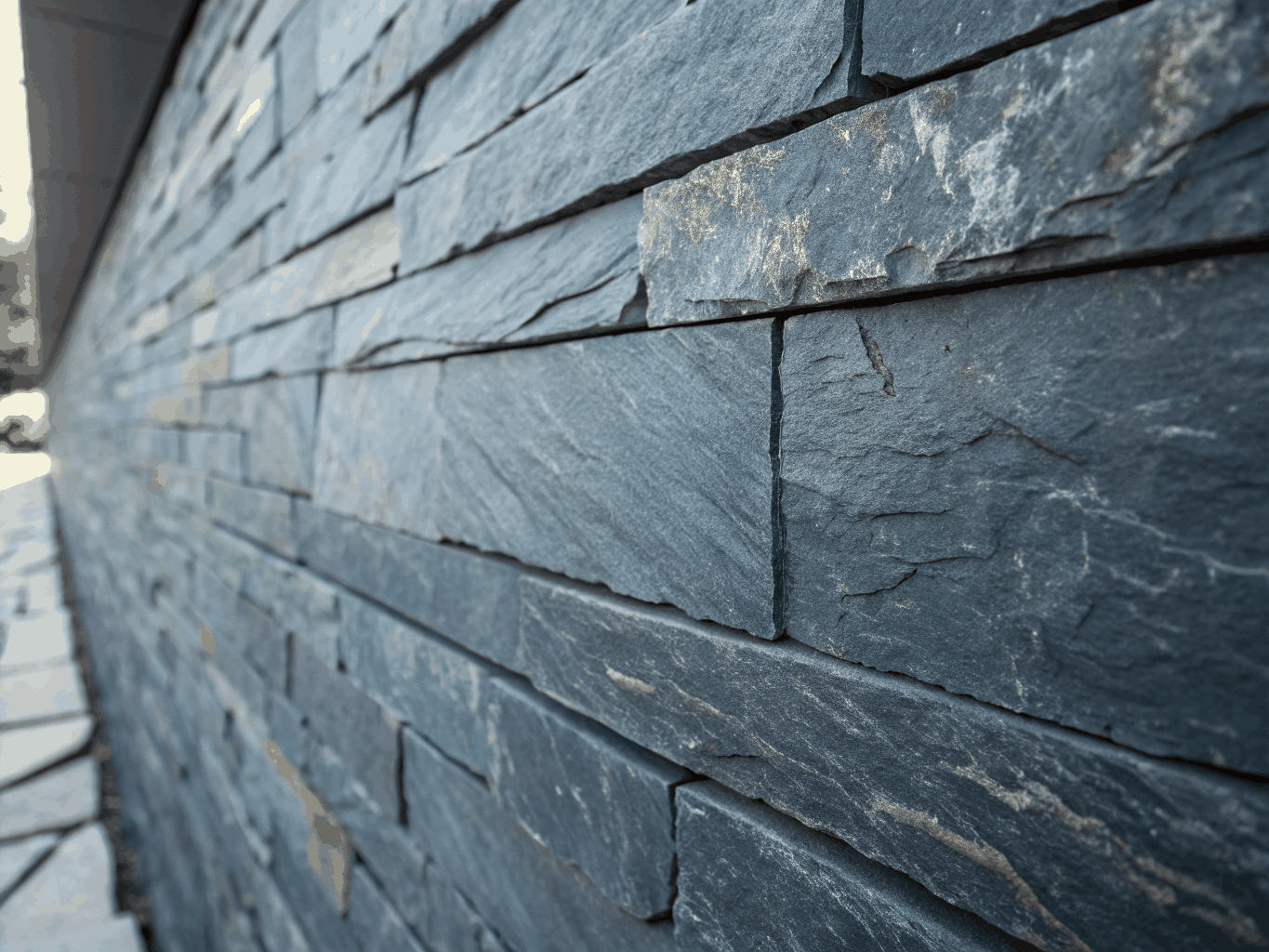 Close up of fractured cracked stone