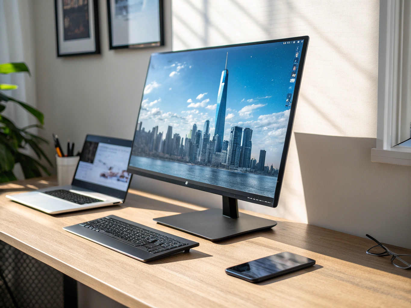 Amazon Basics 24 inch FHD Monitor work screen (illustrative photo)